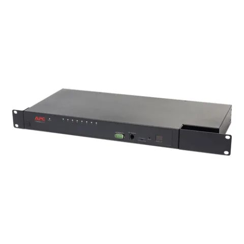 APC KVM0108A (KVM) tastatūras/video/peļu pārslēgšanas mehānisms Statņa montāža Melns