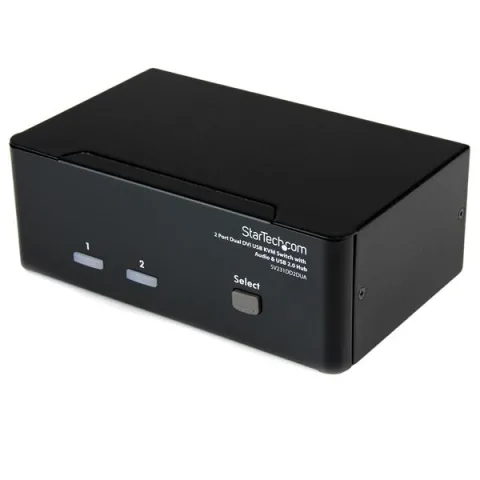 StarTech.com SV231DD2DUA (KVM) tastatūras/video/peļu pārslēgšanas mehānisms Melns