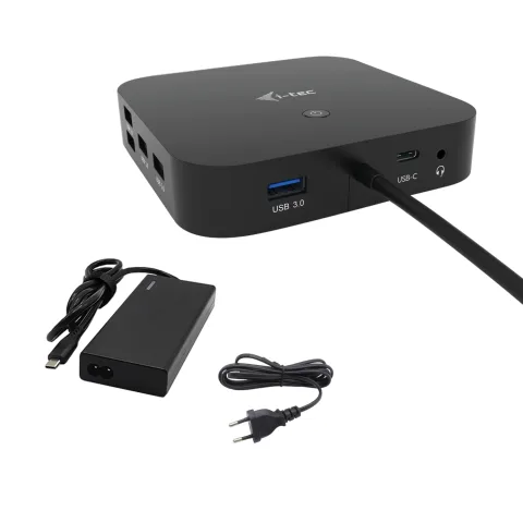 USB-C HDMI DP Docking Station with Power Delivery 65W + i-tec Universal Charger 77 W