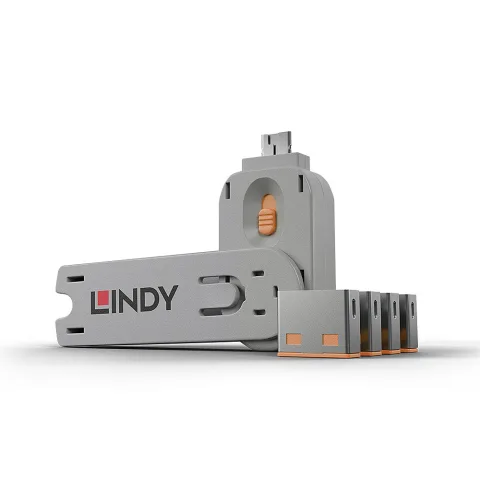 USB Port Blocker - Pack of 4 Colour Code: Orange