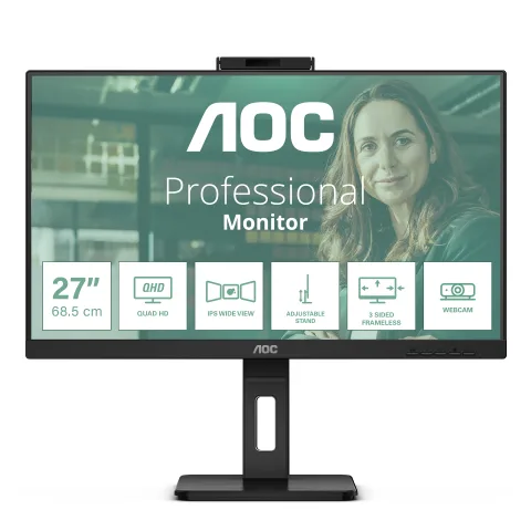 AOC Q27P3QW computer monitor 68.6 cm (27") 2560 x 1440 pixels Quad HD Black