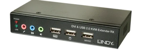 Lindy 39377 (KVM) tastatūras/video/peļu pārslēgšanas mehānisms Melns