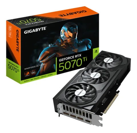 GIGABYTE GeForce RTX 5070 Ti WINDFORCE OC V2 16G (GV-N507TWF3OCV2-16GD) grafična kartica