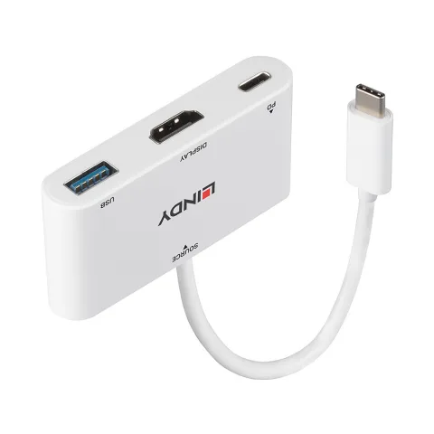 USB 3.2 Type C to HDMI Converter with USB Type A Port and Power Delivery