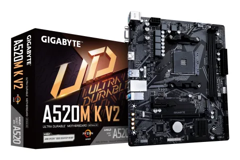 GIGABYTE A520M K V2 Motherboard - Supports AMD Ryzen 5000 Series AM4