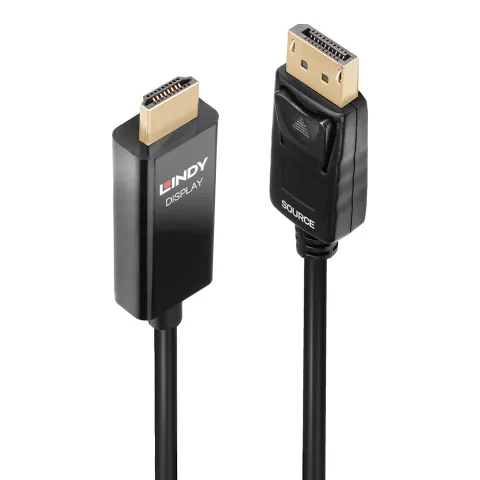 Lindy 40926 video kabeļu aksesuārs 2 m DisplayPort HDMI Type A (Standard) Melns