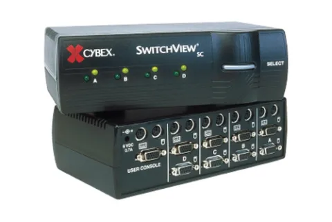 Vertiv SWITCHVIEW 1 USER - 4 (KVM) tastatūras/video/peļu pārslēgšanas mehānisms