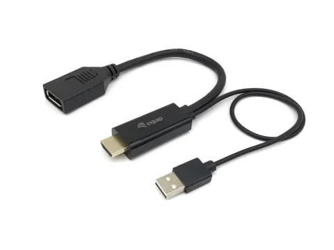 Equip 119039 video kabeļu aksesuārs 0,15 m HDMI Type A (Standard) DisplayPort Melns