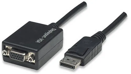 Manhattan 0.15m DisplayPort VGA Cable 0,15 m VGA (D-Sub) Melns