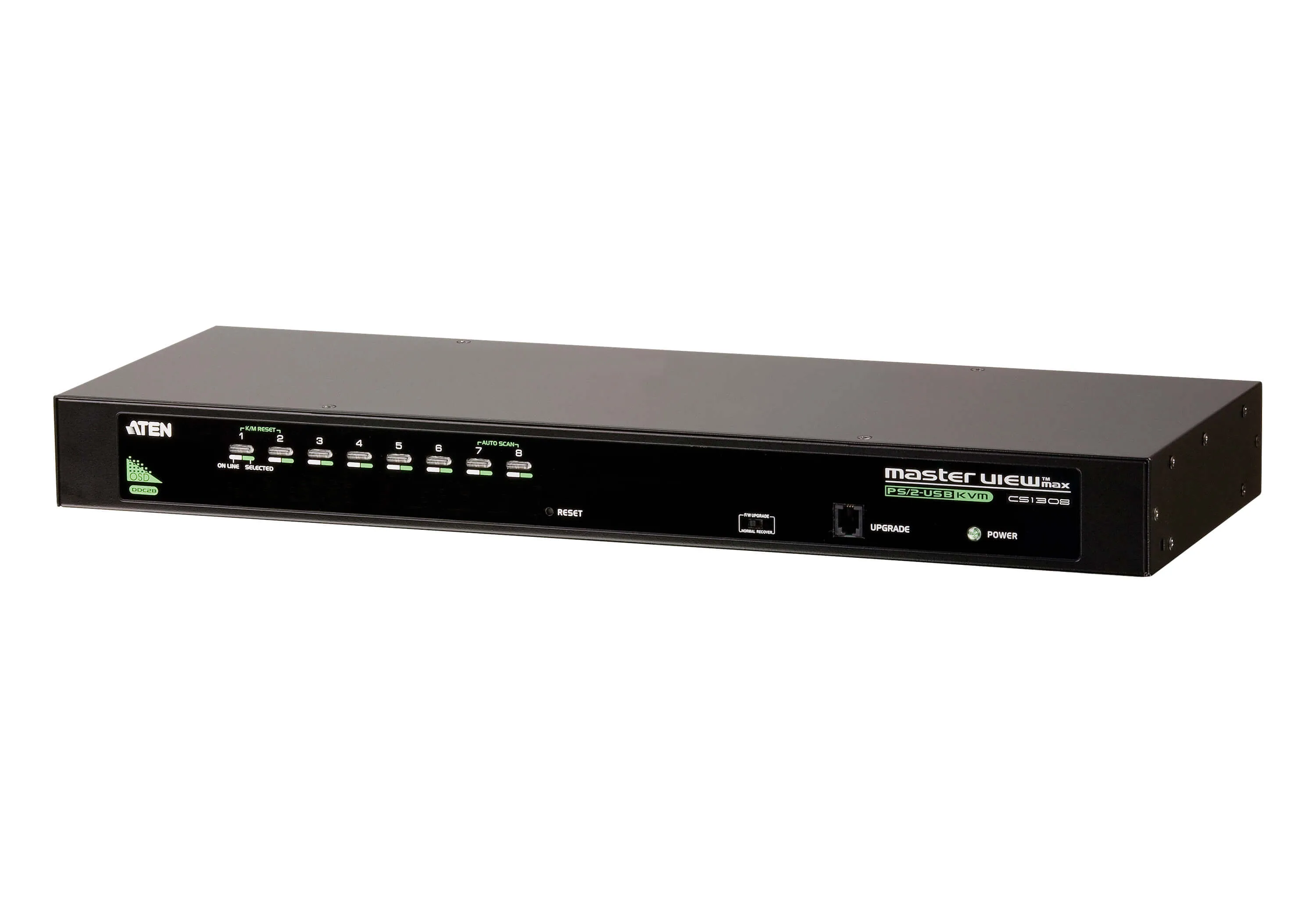 ATEN CS1308-AT-G (KVM) tastatūras/video/peļu pārslēgšanas mehānisms Statņa montāža Melns